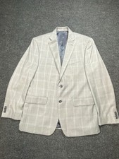 40R Michael Kors Gray Plaid Windowpane Polyester Blend Sport Coat Blazer Jacket