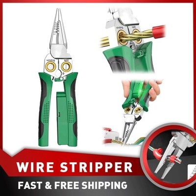 8-In-1 Wire Stripper Twister Set Cable Scissors Voltage Tester Universal Pliers