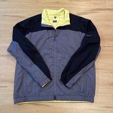 Nike Golf Storm Fit Men  s Size Large Gray Vented Full Zip Windbreaker Packable