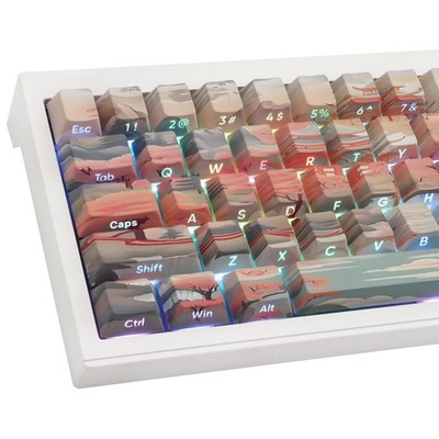 Tsungup Custom Keycaps 60 75 Percent,Pastel Side Print 135 Keys PBT Cherry Pr...
