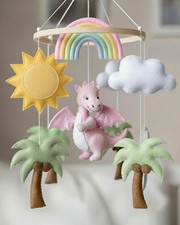 Dragon Baby Mobile Handmade Personalized Hanging Mobile Crib Hang Mobile Felt An