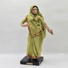 Collectible Handmade Indian Girl Woman Doll in Traditional Sari Costume 9.5"H