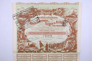 RUSSIAN BOND HAUTS FOURNEAUX FORGES ET ACIERIES EN RUSSIE 500 FRANCS PARIS 1898