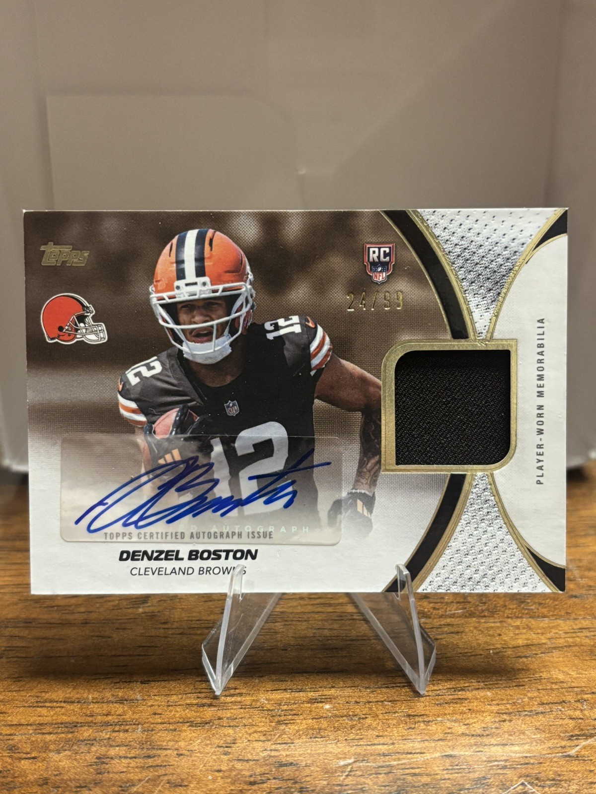 2026 Topps Flagship Football Denzel Boston RPA RC Player Worn Patch Auto SP /99