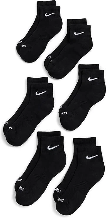 Everyday Ankle Socks 6-Pairs, Size L - Black