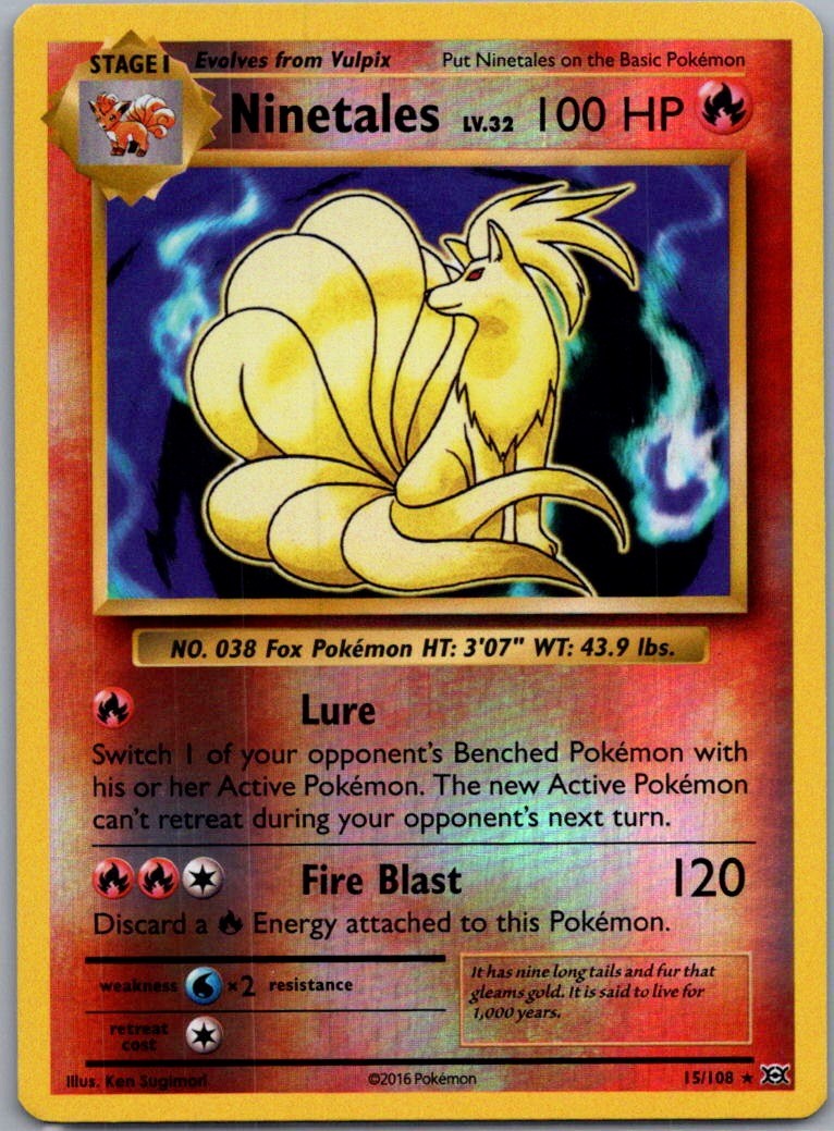 Ninetales Holo Rare XY - Evolutions 15/108 NM Reverse Holo