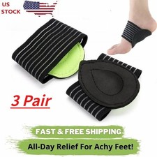Cushioned Foot Arch Support for Plantar Fasciitis, Fallen Arches,3 Pair