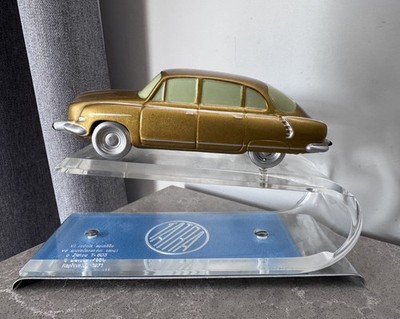 Vintage 1971 Golden Tatra 603 Trophy Model with Original Tatra Photo Album