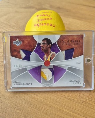 2006 Exquisite Collection Triple Patch Kareem Abdul-Jabbar Gold /10 Lakers