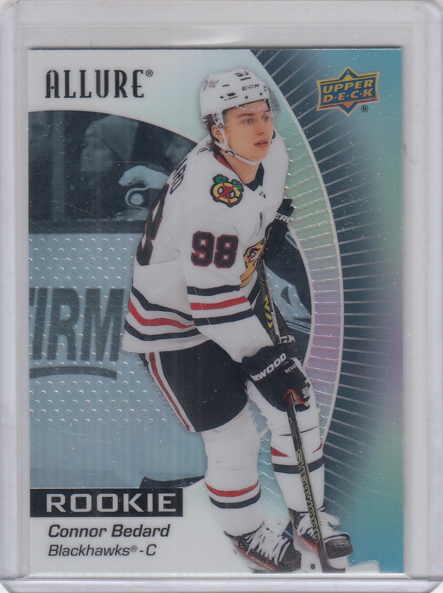 2023-24 Upper Deck Allure Parallel Black Rainbow CONNOR BEDARD RC 102 Blackhawks
