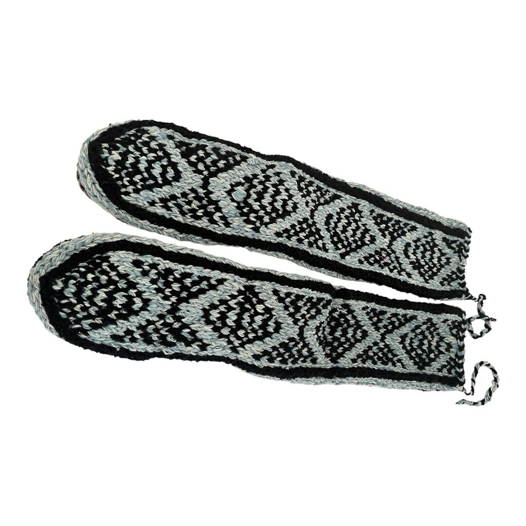 SAOLA Pantofola inferiore MukLuks media in pelle calzino lana morbida inverno accogliente suola 10"" nuova