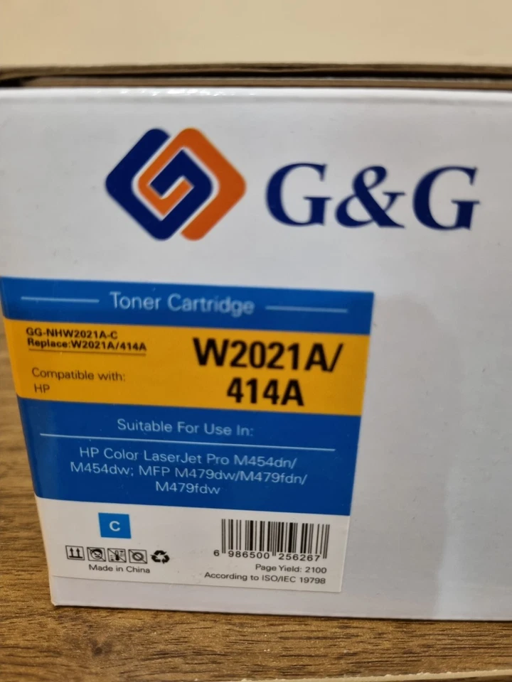 Cartucho de toner G&G W2021A/414A ciano - Imagem 3 de 4