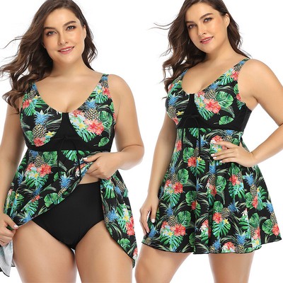 2 piece plus size swim dress