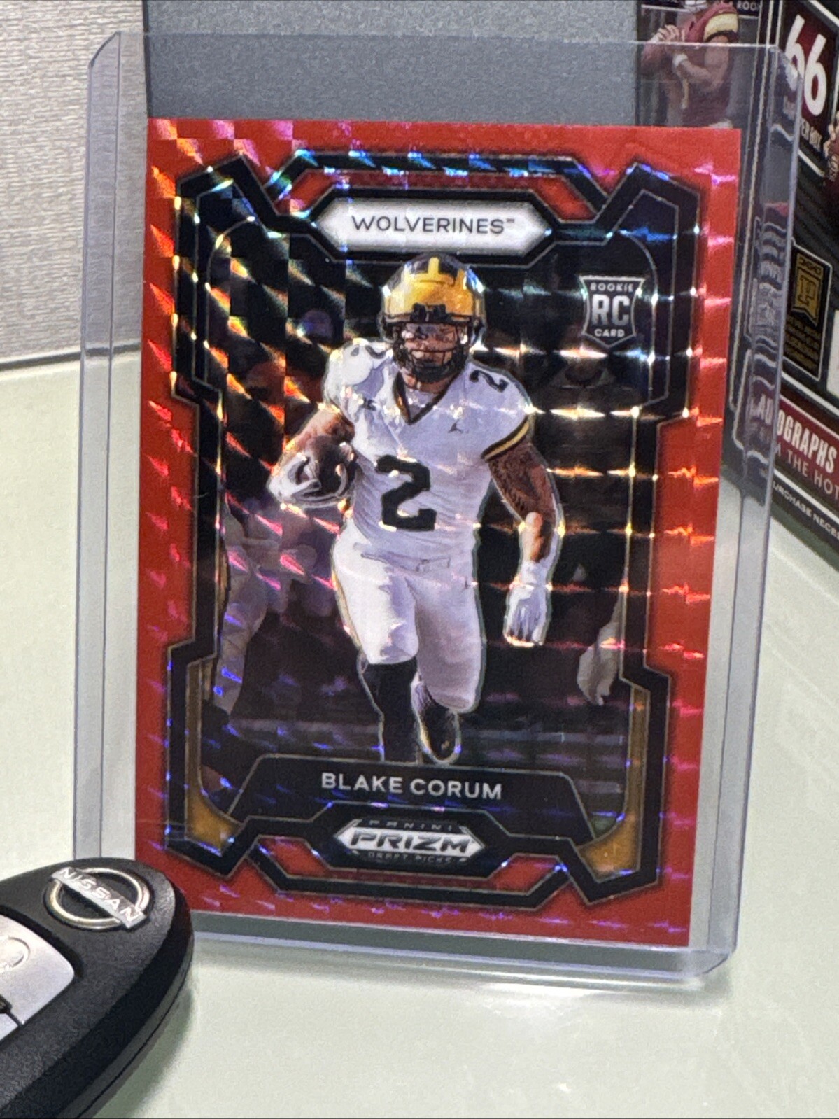 2024 Prizm Draft Blake Corum Red Finite /125 RC #128 Michigan LA Rams