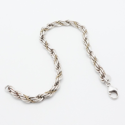 Tiffany & Co. Sterling Silver 18K Gold 4mm Twist Rope Chain