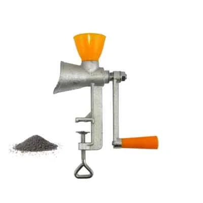 PERFECT HOME Molino de amapola rallador de amapola molino de amapola rallador GRIS-AMARILLO hierro fundido natural