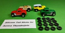 Aurora Model Motoring Tjet HO Slot Car "Tall" Silicone Slick Tires 16 piece Lot