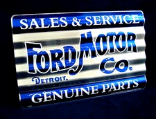 FORD MOTOR CO - *US MADE* Corrugated Metal Sign - Man Cave Garage Shop Bar Décor