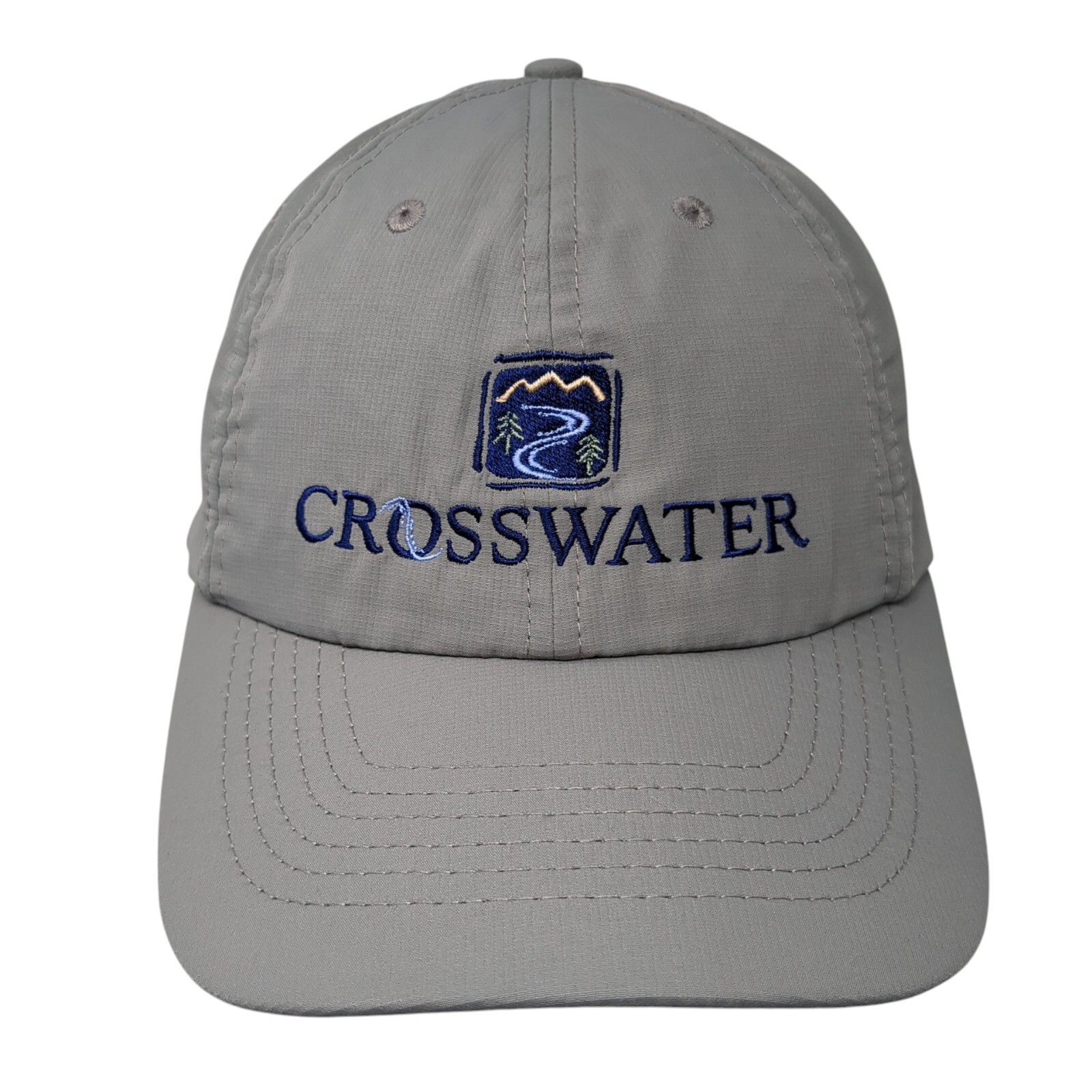 Crosswater Strapback Hat Gray One Size Adjustable Embroidered Imperial