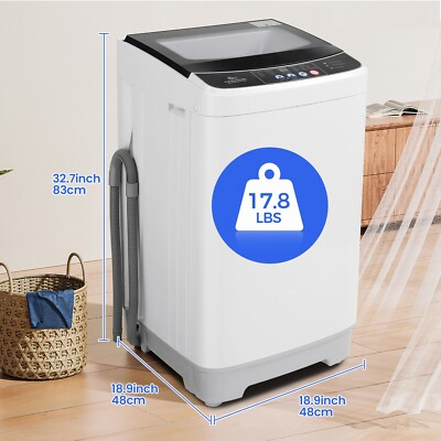 #ad Portable Washing Machine 17.8Lbs 2.4 Cu.ft Full Automatic Washer with 10Programs $211.59
