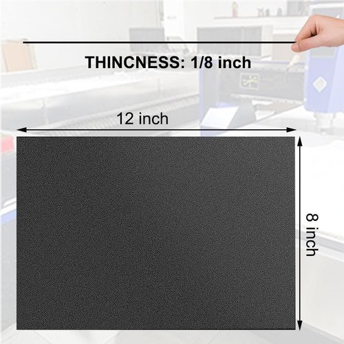 Pack of 2 ABS Plastic Sheet, Black Plastic Sheet 8" x 12" x 1/8" Thick (3mm) - Afbeelding 2 van 5