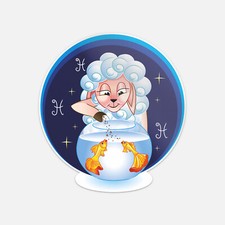 Funny Sign Of The Zodiac Pisces With Lamb Vinyl Sticker Decal
