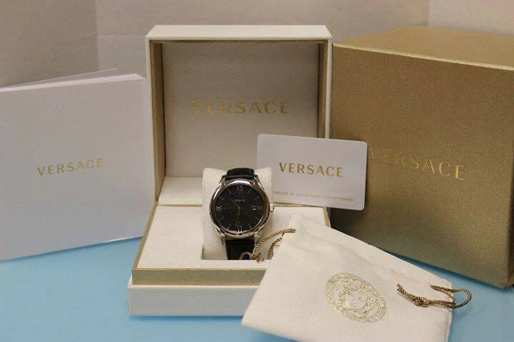 Versace Orologio Uomo VFI010013 Apollo Casual Acciaio Inox con Cinturino in Pelle