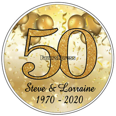 50th ANNIVERSARY GOLDEN ANNIVERSARY PARTY FAVORS LABELS
