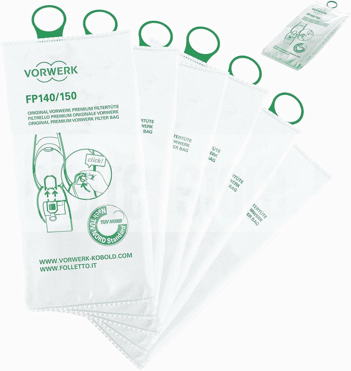 Sacchetti Originali Folletto VK140 VK150 Filtrelli Premium Vorwerk