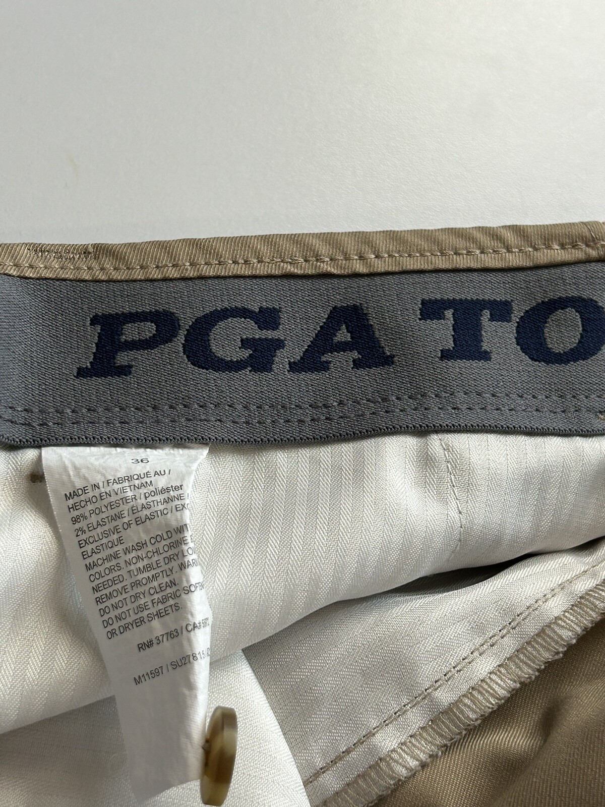 Mens PGA Tour Flat Front Beige Khaki Tan Golf Shorts sz 36 | eBay