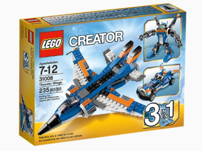 LEGO Airport Airplane Creator Set 31008 Jet Fighter Thunder Wings