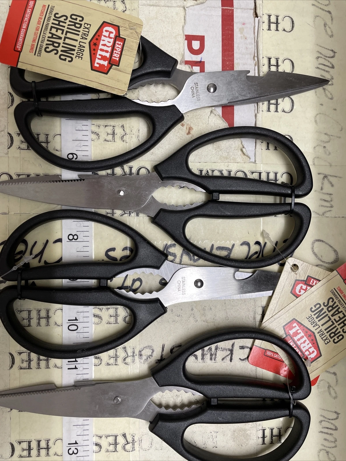 4 X Expert Grill Extra Large Kitchen Shears 8" Grilling Stainless Steel NEW