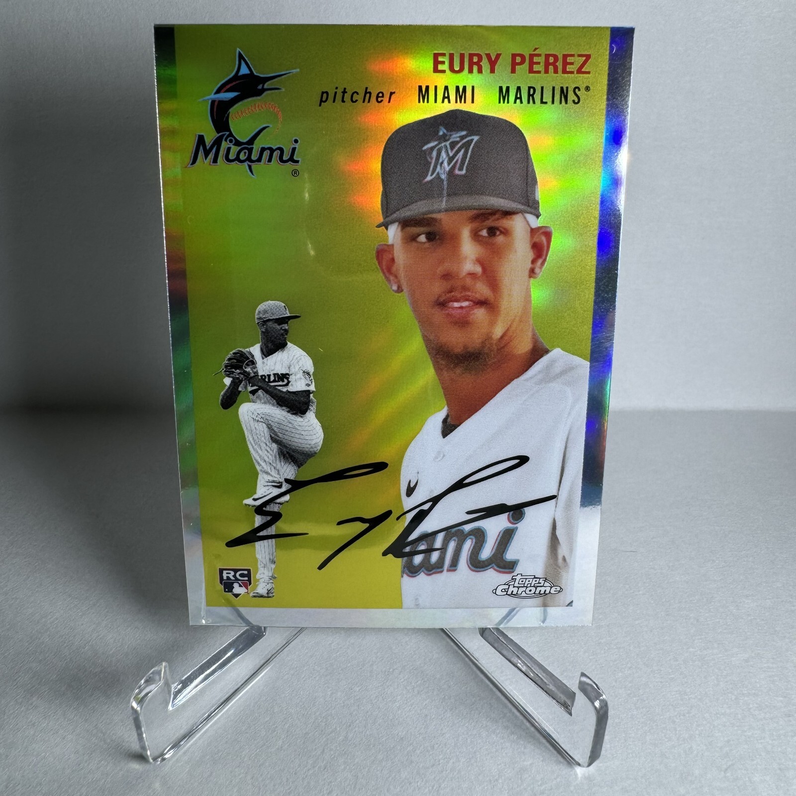2023 Topps Chrome Platinum Anniversary Eury Perez RC Refractor Marlins #172