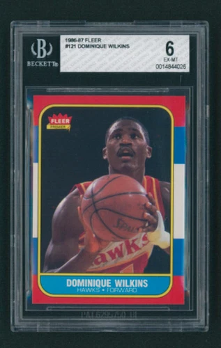 1986-87 Fleer Dominique Wilkins ROOKIE RC #121 BGS 6 EX-MT ALTANTA HAWKS
