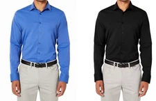 Ryan Seacrest Distinction Men's Modern-Fit Stretch Button-Down Shirt, Blue, M