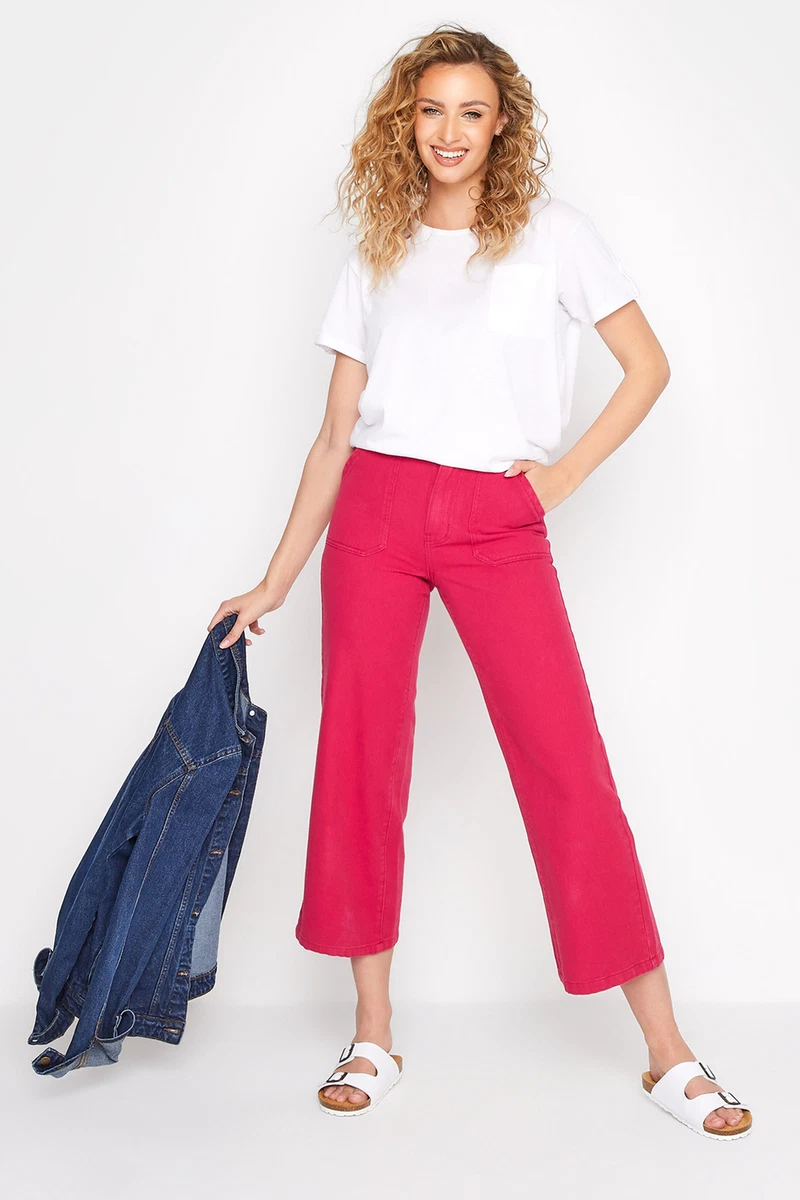 Straight leg cropped trousers discount