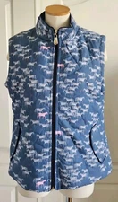 Ronner Sport Size XL Boutique Equestrian Horse Print Sleeveless Blue Vest Rönner