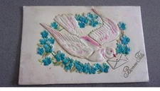 Fantasy - No. 75664 - Happy Birthday - Dove - 3D Fabric Card