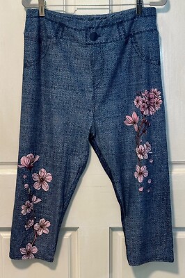 Amelia Rose Capri Leggings w/Back Pockets - TC Size Fits 12-20 - Denim Look