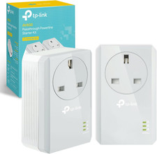 Tp-Link TL-PA4010P KIT AV600 Passthrough Powerline Adapter, 1 Port Powerline Wif