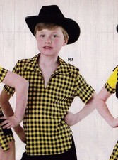 NEW Collared pullover Country Western Yellow Black Dance WolffFording Boy's top