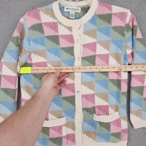Appleseed's Women's Multicolor Button Down Cardigan Knit Sweater Size Medium - Picture 6 of 12