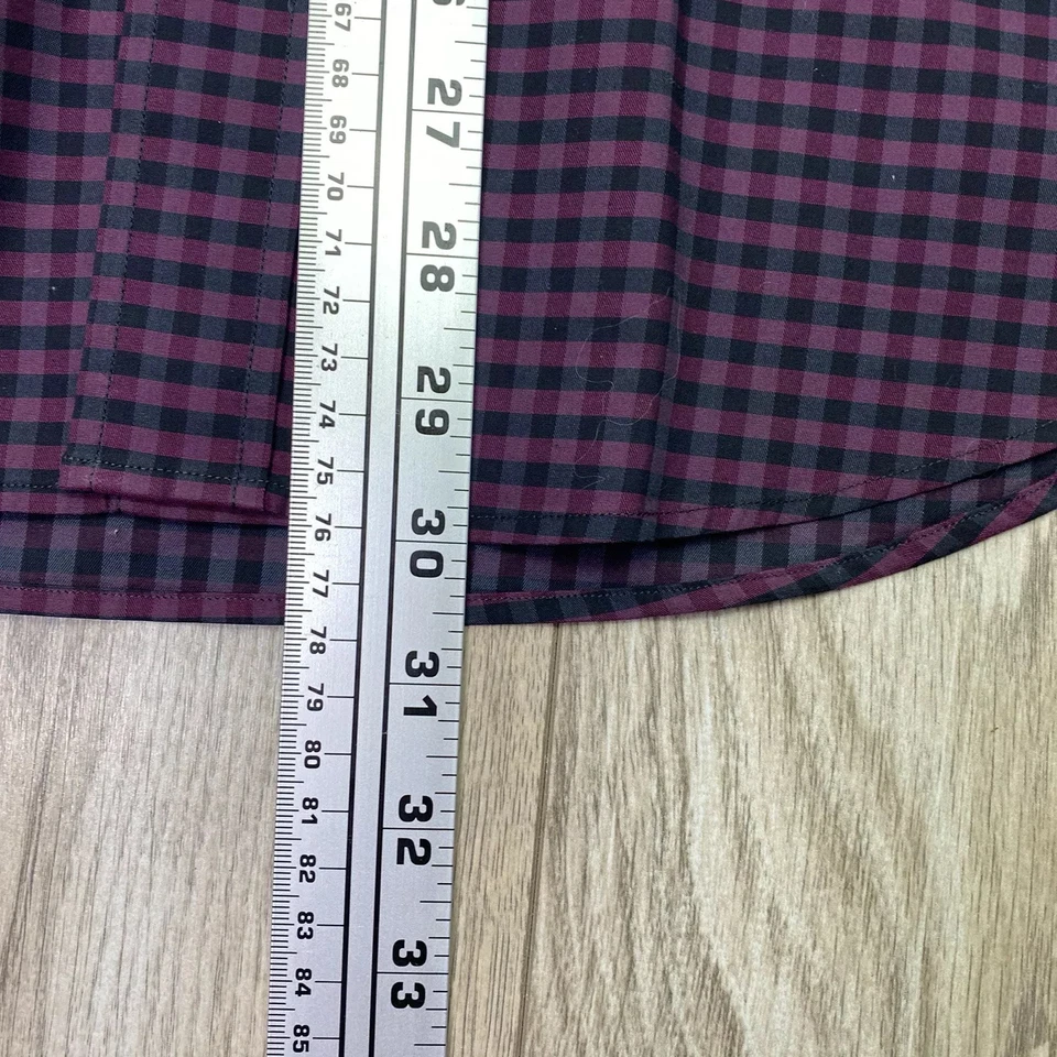 Bugatchi Uomo Button Down Shirt Mens Small Purple Check Long Sleeve - Image 4 of 4