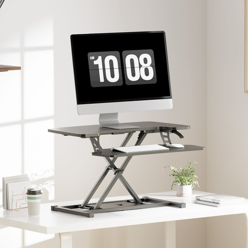 FunniHomi Standing Desk Converter Height Adjustable with Keyboard Tray, Black - Picture 14 of 49