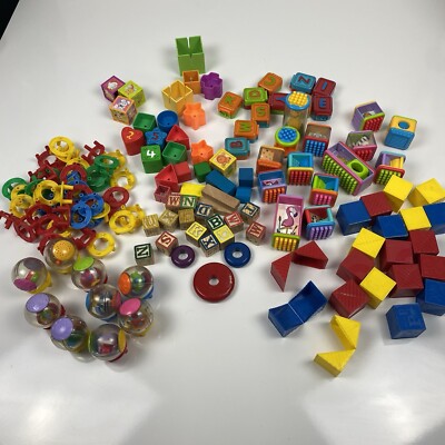 150 Toddler Sensory Toy Lot-Fisher Price Roll a Rounds, Peek A Boo Blocks, Majig