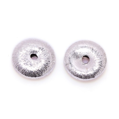 4 Pezzi 14X5mm Spaziatori Spazzolato Perla Argento Sterling Placcato