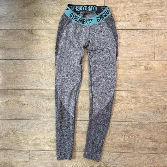 gymshark athletic training compression teal spellout gym leggings