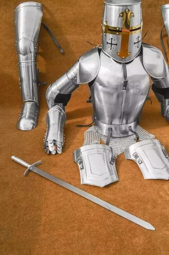 Medieval Armor Suit Templar Wearable Crusader Full Body Armour Knight Costume - Picture 2 of 4