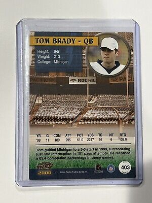 2000 Pacific Tom Brady RC #403 Clean Near Mint GOAT 2000 Pacific Tom Brady RC #403 Clean Near Mint GOAT