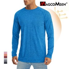 UPF50 Mens Sun Protection Shirts Long Sleeve Quick Dry Sports Workout Fishing T